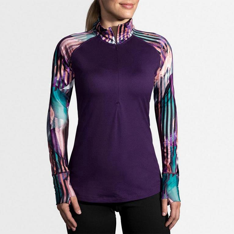 Brooks Dash Half Zip - Chaquetas Mujer - Moradas (QW7410869)